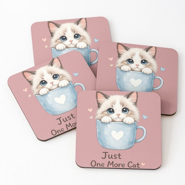 Item preview, Just One More Cat | Cute Ragdoll Kitten in Mug | Kawaii Cat Lover Design designed and sold by Monchatra.