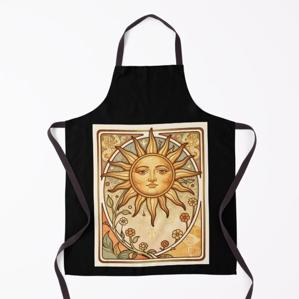 Item preview, Sun Face Art Nouveau Botanical — Gold Ink Celestial Art designed and sold by sooperstore.