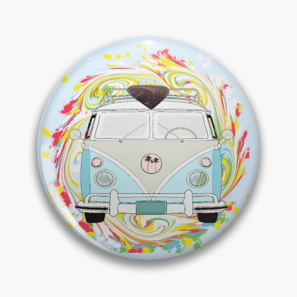 Item preview, Surfboard on top of van with groovy colours - no background designed and sold by Naked Drop.
