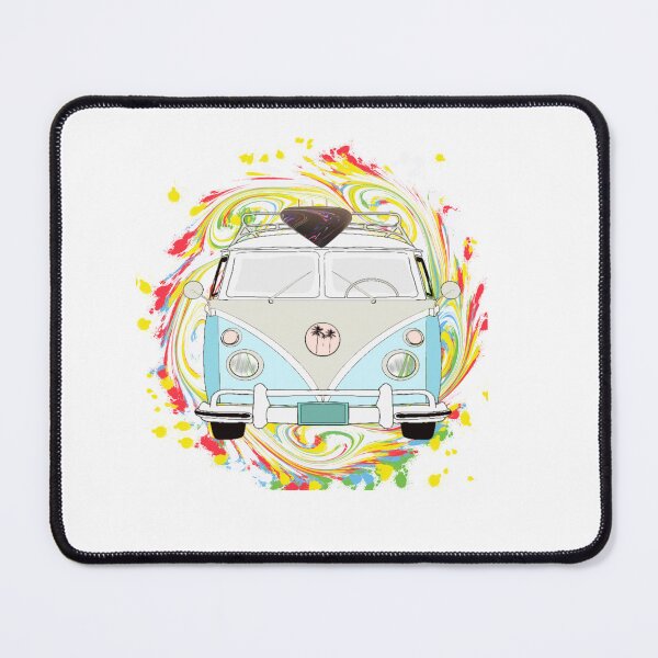 Item preview, Surfboard on top of van with groovy colours - no background designed and sold by Naked Drop.