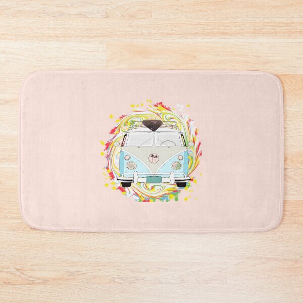 Item preview, Surfboard on top of van with groovy colours - no background designed and sold by Naked Drop.