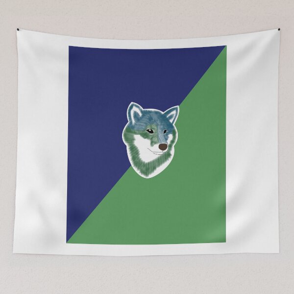 Item preview, Two toned colors (blue, green) with blue Shiba Inu designed and sold by ShibaCruise-On.
