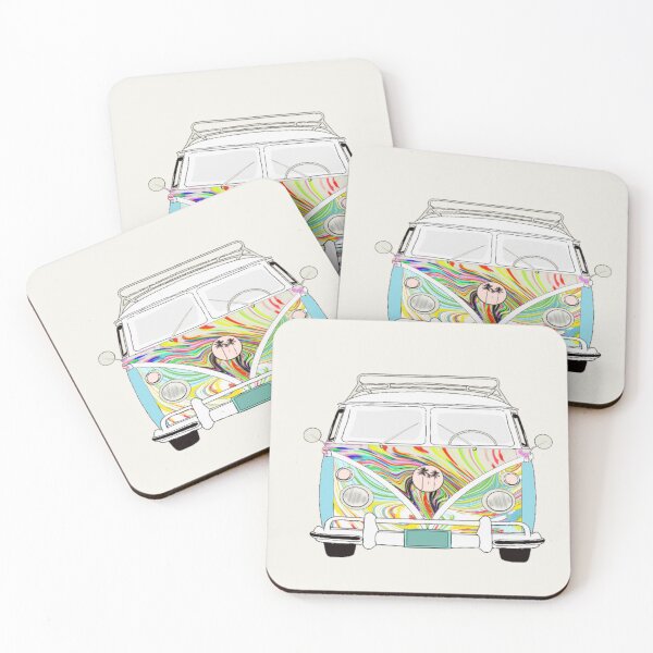 Item preview, Groovy front of van with colours - with background designed and sold by Naked Drop.