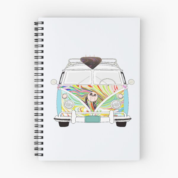 Item preview, Surfboard on top of van with groovy colours  designed and sold by Naked Drop.