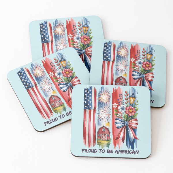 Item preview, Patriotic Watercolor USA Flag Brushstroke Farmhouse Barn Fireworks Design designed and sold by SoftStyleStudio ⭐⭐⭐.
