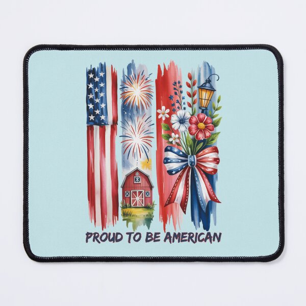 Item preview, Patriotic Watercolor USA Flag Brushstroke Farmhouse Barn Fireworks Design designed and sold by SoftStyleStudio ⭐⭐⭐.