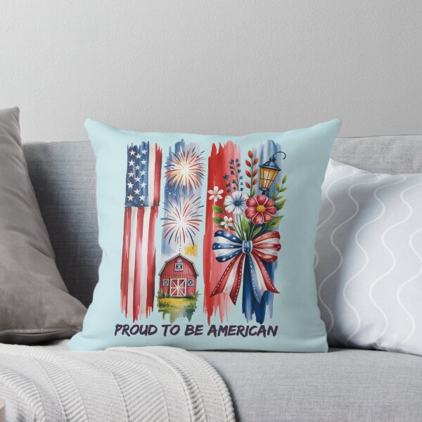 Item preview, Patriotic Watercolor USA Flag Brushstroke Farmhouse Barn Fireworks Design designed and sold by SoftStyleStudio ⭐⭐⭐.