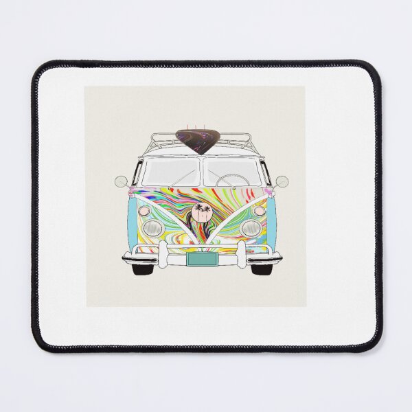 Item preview, Surfboard on top of van with groovy colours - with background designed and sold by Naked Drop.