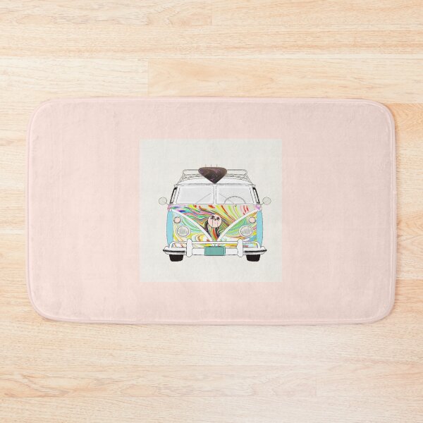 Item preview, Surfboard on top of van with groovy colours - with background designed and sold by Naked Drop.