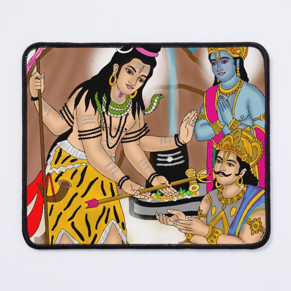 Item preview, Shiva Grants Pashupatastra to Arjuna – Hindu Mythology Artwork designed and sold by Harshit_Digital_Arts.