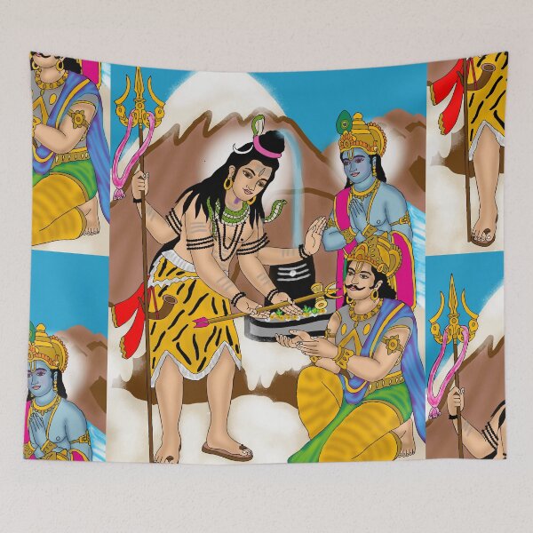 Item preview, Shiva Grants Pashupatastra to Arjuna – Hindu Mythology Artwork designed and sold by Harshit_Digital_Arts.
