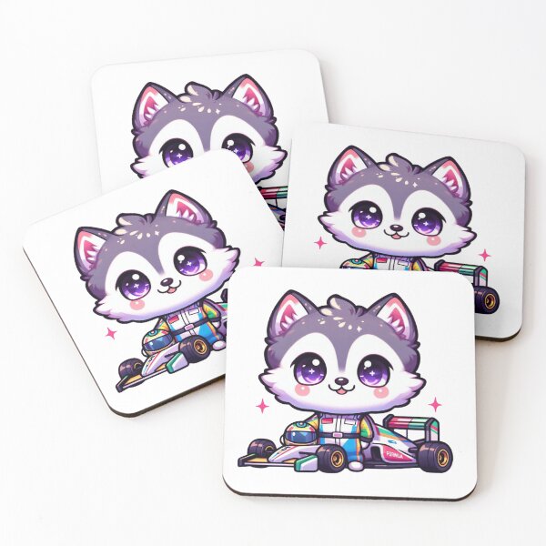 Item preview, Kawaii Husky Racer-Cute Chibi Racing Dog Cartoon Design designed and sold by carestazafeli.