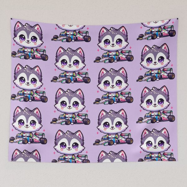 Item preview, Kawaii Husky Racer-Cute Chibi Racing Dog Cartoon Design designed and sold by carestazafeli.