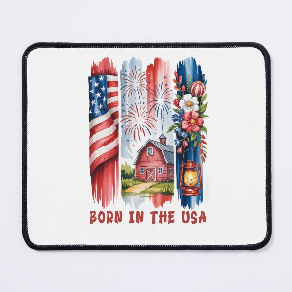 Item preview, Rustic Americana Flag Brushstroke Fireworks Barn Country Style Design designed and sold by SoftStyleStudio ⭐⭐⭐.