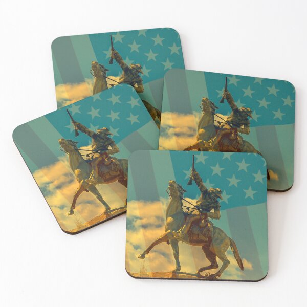 Item preview,  Buffalo Bill Cody rides horse & American flag designed and sold by MYTOPSHELF.
