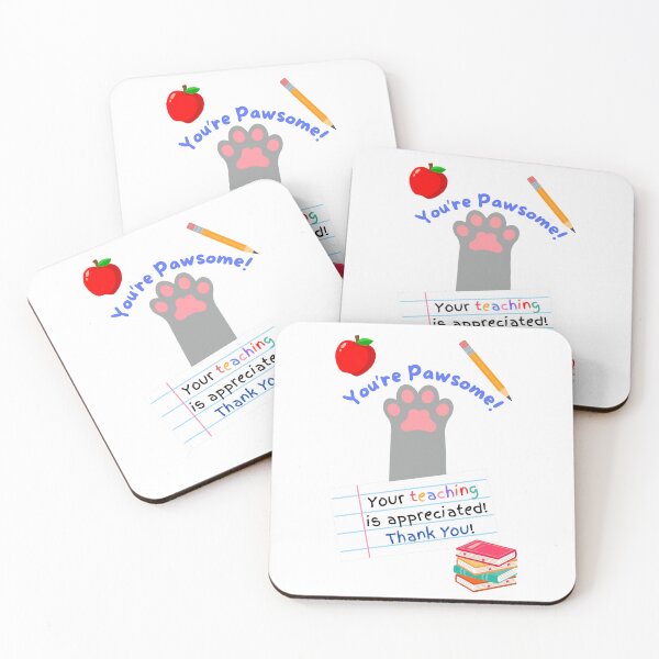 Item preview, Teacher Appreciation You're Pawsome Gray Cat Paw designed and sold by MYCatStuff.