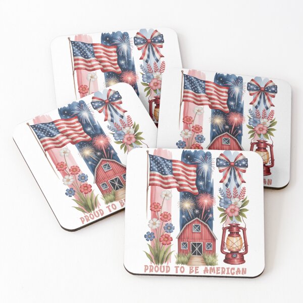 Item preview, Vintage Patriotic Barn Fireworks Night Sky Americana Farm Design designed and sold by SoftStyleStudio ⭐⭐⭐.