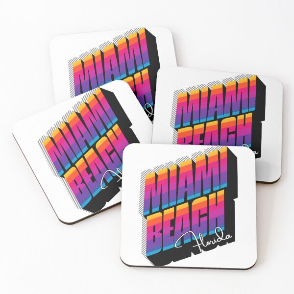Item preview, Miami Beach Florida Retro 80s Sunset Stripe T-Shirt designed and sold by DonnaRaine.