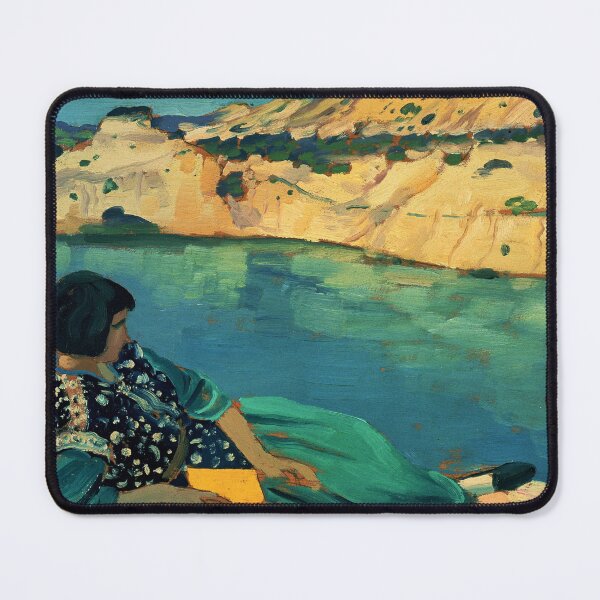 Item preview, Impressionist Landscape Painting Woman by Water for Vintage Art Lovers designed and sold by RickE.