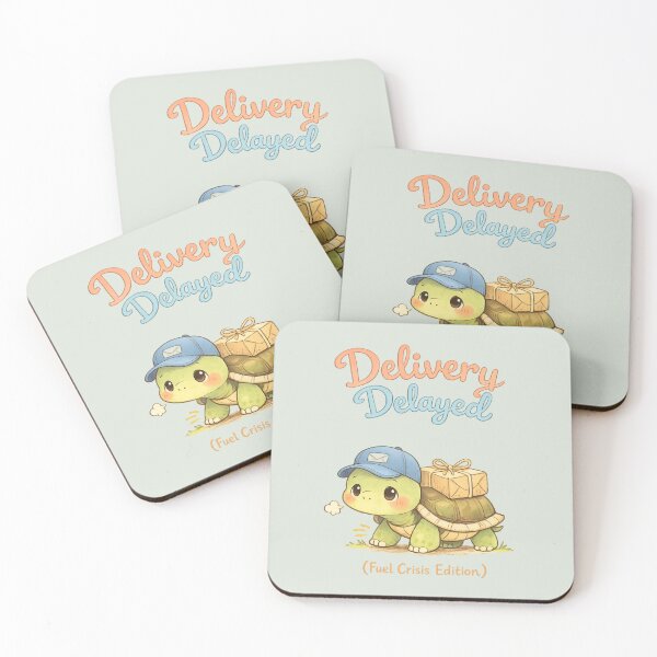 Item preview, Cute Slow Turtle Delivery | Delivery Delayed Fuel Crisis Edition Kawaii Pastel Cartoon designed and sold by PopCulturePixel.