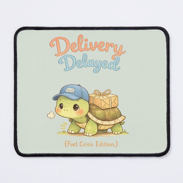 Item preview, Cute Slow Turtle Delivery | Delivery Delayed Fuel Crisis Edition Kawaii Pastel Cartoon designed and sold by PopCulturePixel.