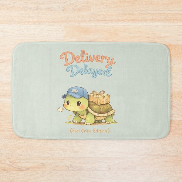 Item preview, Cute Slow Turtle Delivery | Delivery Delayed Fuel Crisis Edition Kawaii Pastel Cartoon designed and sold by PopCulturePixel.
