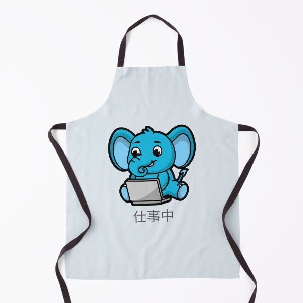 Item preview, Blue Elephant is Currently Working Japanese designed and sold by DJCartoonDesigns.