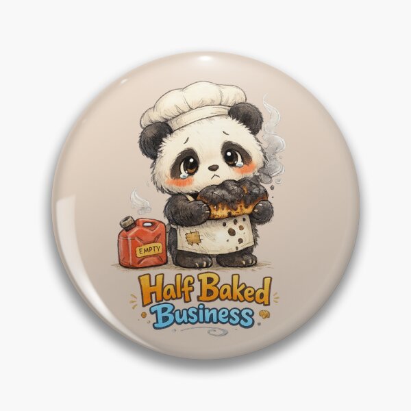Item preview, Cute Panda Baker Burnt Bread | Half Baked Business Funny Cozy Animal Illustration designed and sold by PopCulturePixel.