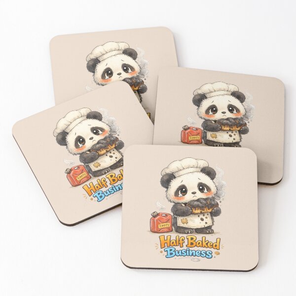 Item preview, Cute Panda Baker Burnt Bread | Half Baked Business Funny Cozy Animal Illustration designed and sold by PopCulturePixel.