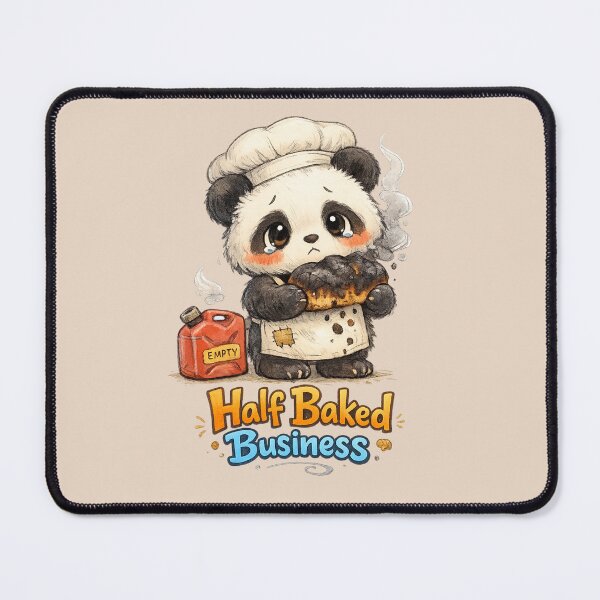 Item preview, Cute Panda Baker Burnt Bread | Half Baked Business Funny Cozy Animal Illustration designed and sold by PopCulturePixel.