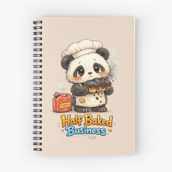 Item preview, Cute Panda Baker Burnt Bread | Half Baked Business Funny Cozy Animal Illustration designed and sold by PopCulturePixel.