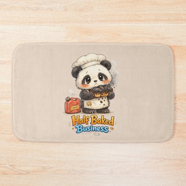Item preview, Cute Panda Baker Burnt Bread | Half Baked Business Funny Cozy Animal Illustration designed and sold by PopCulturePixel.