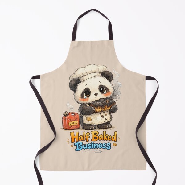 Item preview, Cute Panda Baker Burnt Bread | Half Baked Business Funny Cozy Animal Illustration designed and sold by PopCulturePixel.