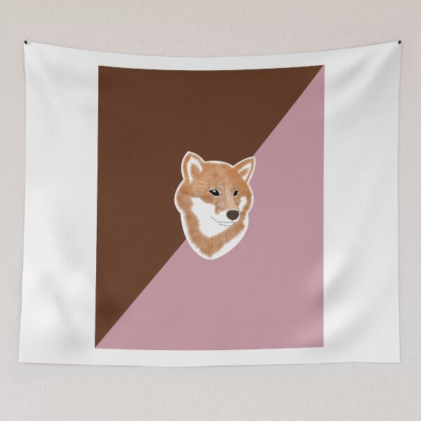 Item preview, Two toned colors (brown, pink) with red Shiba Inu designed and sold by ShibaCruise-On.