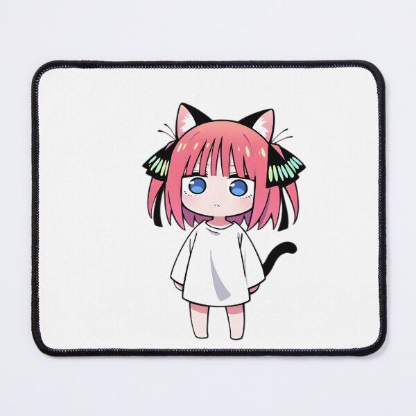 Item preview, Kawaii Chibi Cat Girl Pink Hair – Cute Anime Neko Aesthetic Sticker & Apparel designed and sold by Dyan4.