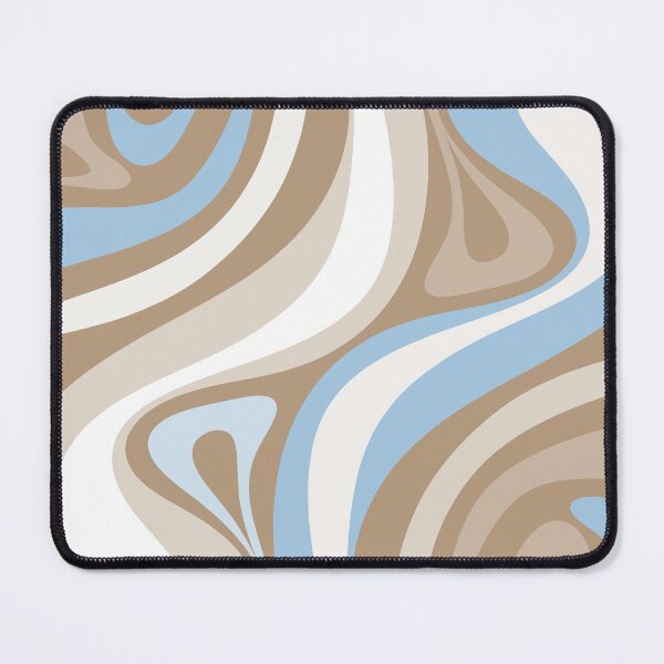 Item preview, Retro Abstract Ice Blue and Light Mocha New Groove Fluid Swirl Pattern designed and sold by kierkegaard.