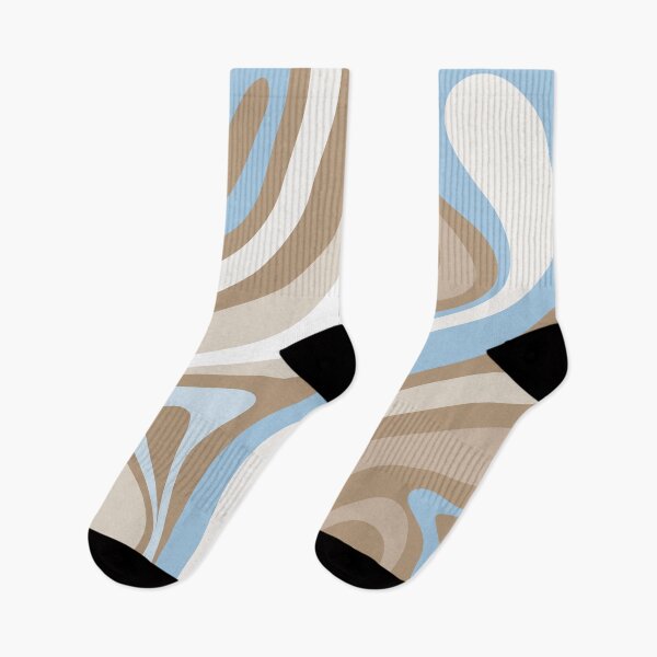 Item preview, Retro Abstract Ice Blue and Light Mocha New Groove Fluid Swirl Pattern designed and sold by kierkegaard.