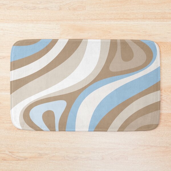 Item preview, Retro Abstract Ice Blue and Light Mocha New Groove Fluid Swirl Pattern designed and sold by kierkegaard.