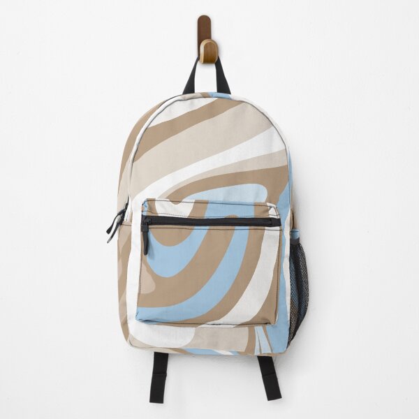 Item preview, Retro Abstract Ice Blue and Light Mocha New Groove Fluid Swirl Pattern designed and sold by kierkegaard.