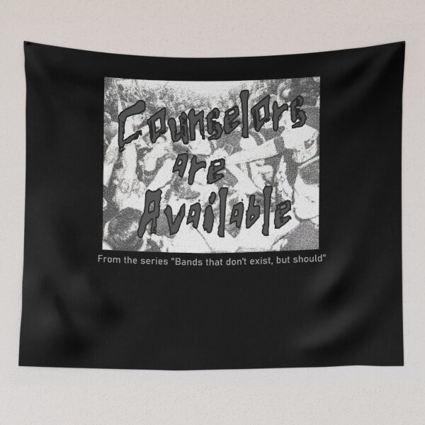 Item preview, Counselors Are Available Dark Gray Classic From The Series Bands That Don't Exist But Should designed and sold by TEEGENIE.
