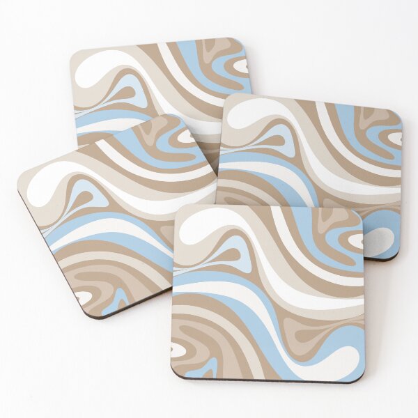 Item preview, Retro Abstract Ice Blue and Light Mocha New Groove Fluid Swirl designed and sold by kierkegaard.