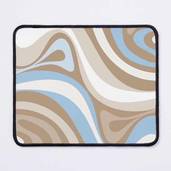Item preview, Retro Abstract Ice Blue and Light Mocha New Groove Fluid Swirl designed and sold by kierkegaard.