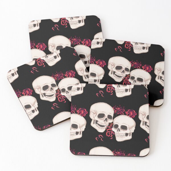 Item preview, Memento Mori Spider Lillies Skulls Goth designed and sold by KateDreams.