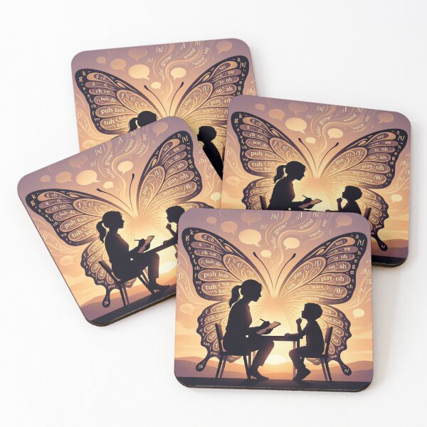 Item preview, Speech Therapy Butterfly Transformation Silhouette Art designed and sold by Common-Standard.