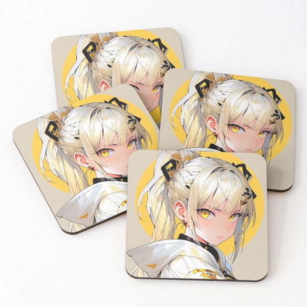 Artikelvorschau, Anime-Mädchen mit goldenen Augen im Streetwear-Stil | Futuristische Cyberpunk-Waifu-Kunst | Illustration einer blonden Anime-Figur entworfen und verkauft von Dyan4.