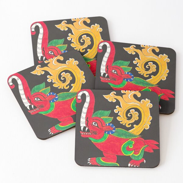 Item preview, Makara in Red designed and sold by Prajna Vajrayana Art.