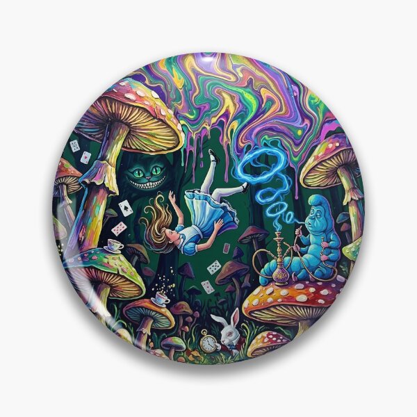 Item preview, Girl Falling Down Rabbit Hole Colorful Acrylic Pour Palette Knife Art designed and sold by GymTanLaundry.