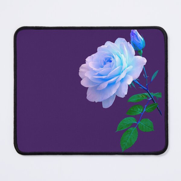 Item preview, Luxury Delicate Blue Rose wth a Bud Close-up on Dark Shapes Mania designed and sold by Shapes-Mania.