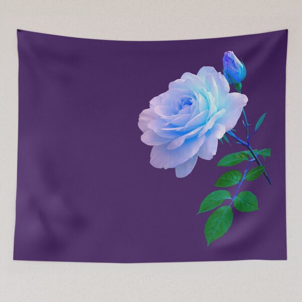 Item preview, Luxury Delicate Blue Rose wth a Bud Close-up on Dark Shapes Mania designed and sold by Shapes-Mania.