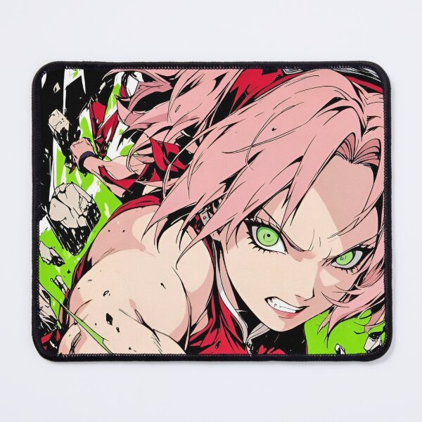 Item preview, Haruno Sakura Powerful Punch Anime Art – Sakura Ninja Action Manga Style Illustration designed and sold by Dyan4.